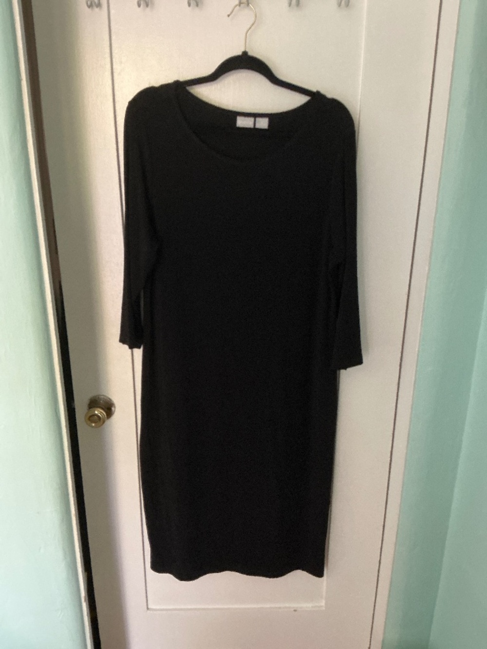 Chico’s Travelers Size 3 Black Midi Dress Wrinkle Resistant Travel Dress